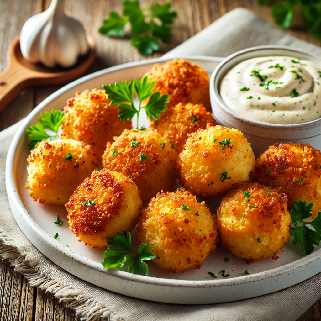 Baked Parmesan Chicken Bites with Garlic Aioli