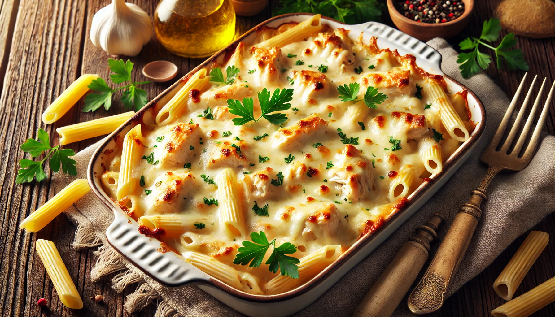 Chicken Alfredo Baked Ziti Recipe