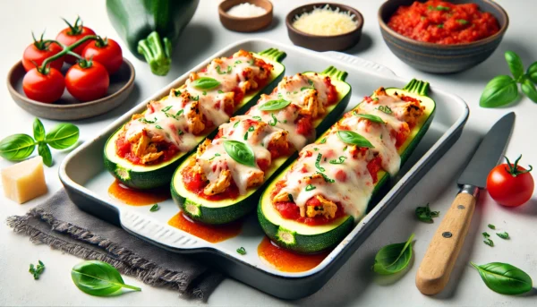 Chicken Parmesan Zucchini Boats Recipe