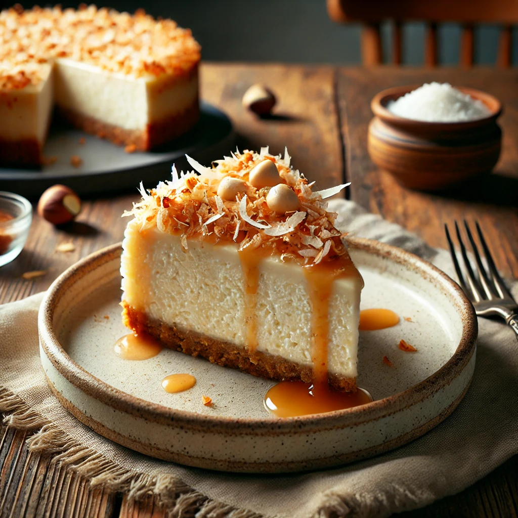 Coconut Cheesecake with Macadamia Nut Crust Recipe and Its Nutritional Information