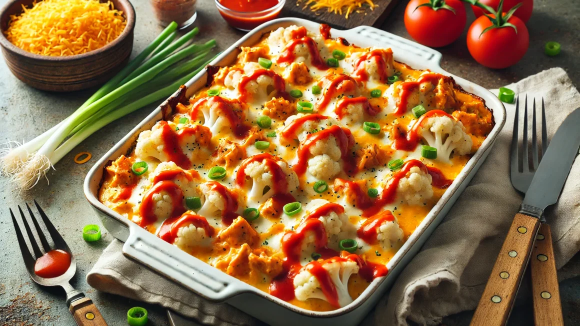 Creamy Buffalo Chicken Cauliflower Casserole Recipe