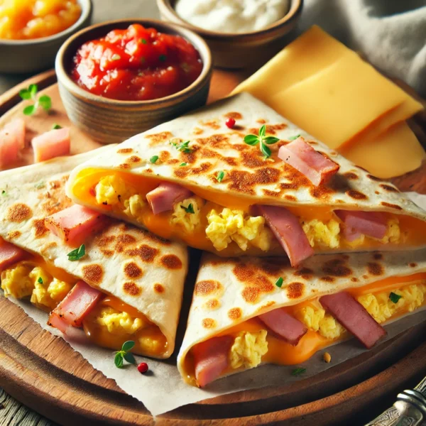 Ham and Cheese Breakfast Quesadillas Recipe