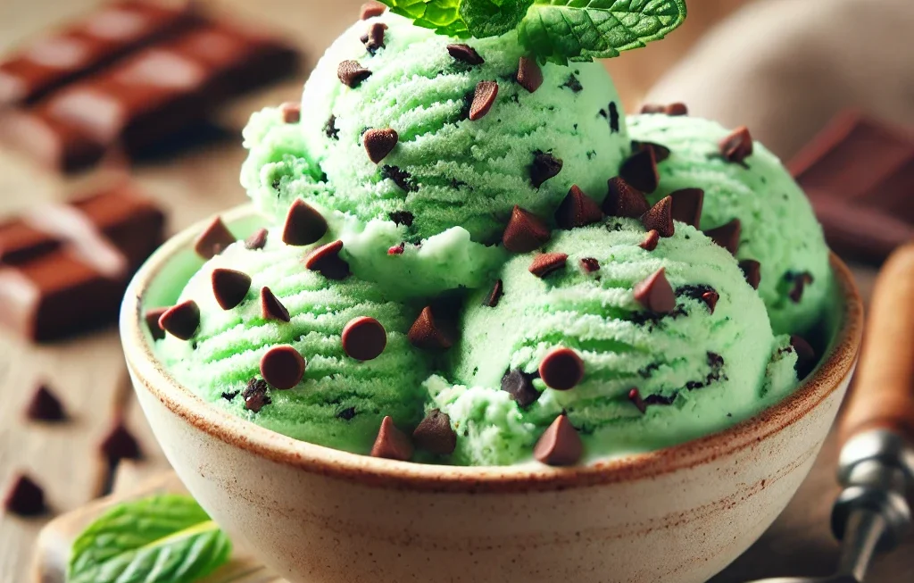 Mint Chocolate Chip Ice Cream at Home