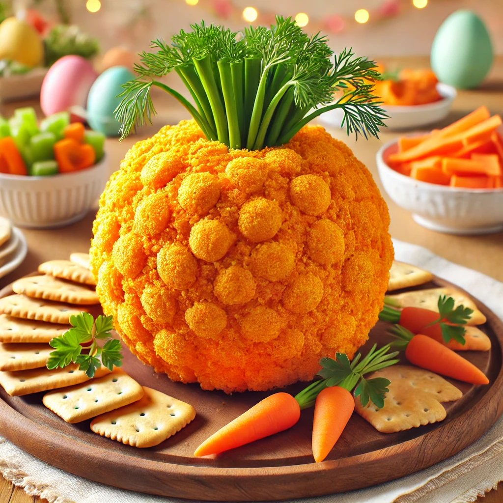 Carrot-Shaped Cheese Ball A Fun and Festive Appetizer