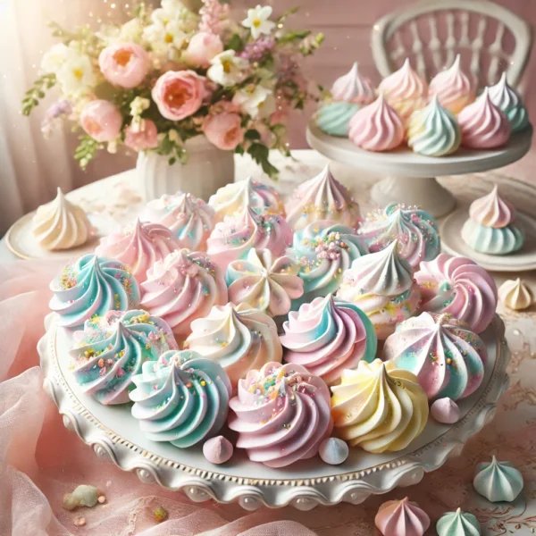 Pastel-Coloured Meringue Cookies: A Light and Airy Easter Treat