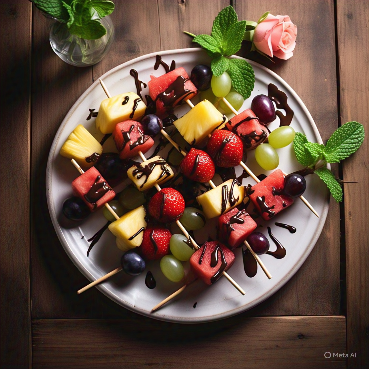 Fruit Skewers with Chocolate Drizzle – A Fun and Healthy Treat for All Ages