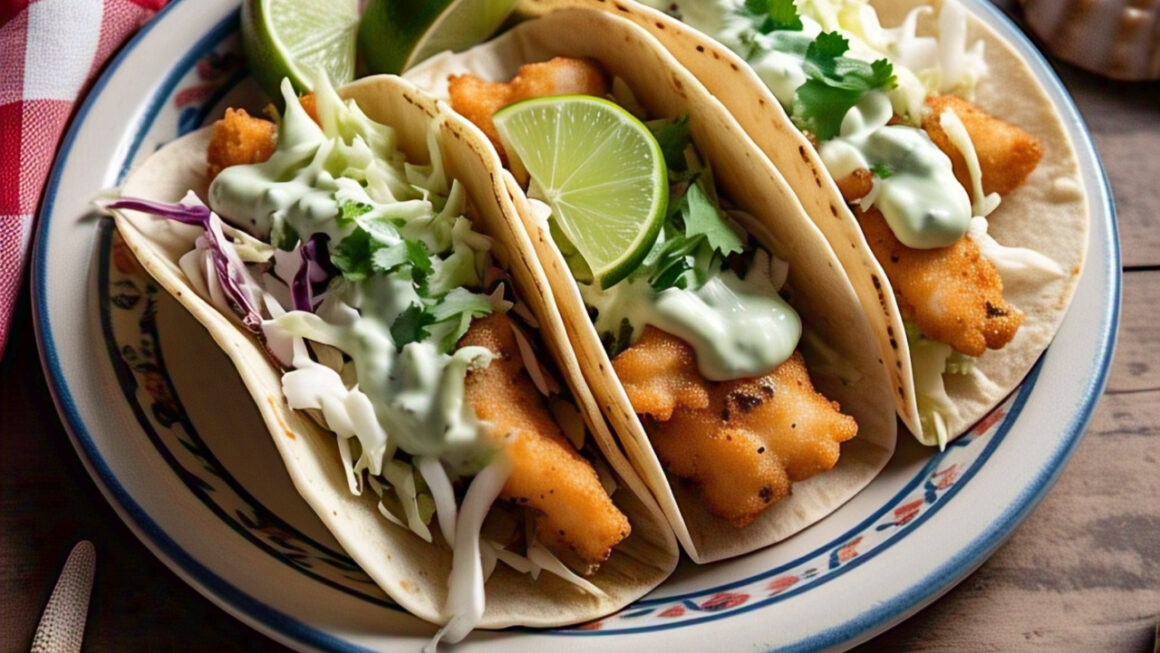 🐟 Easy Fish Tacos with Lime Crema – A Fresh, Zesty Delight